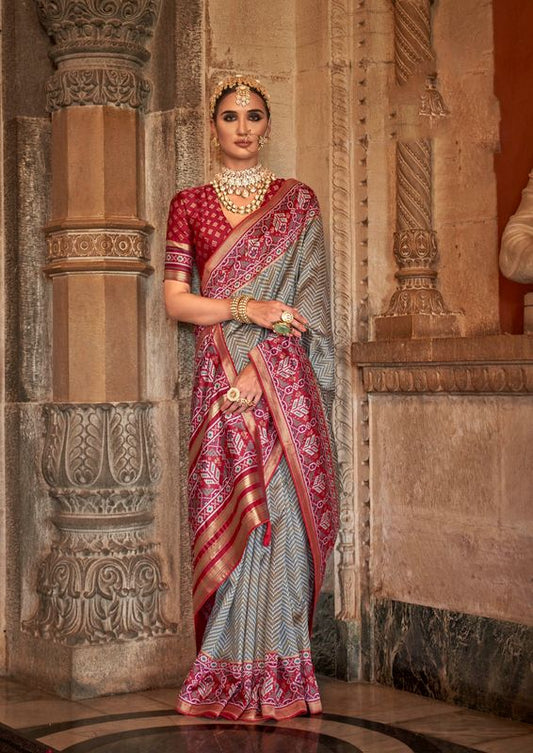 Grey Weaving Soft s.v.p Silk With Banarasi Weaving Saree