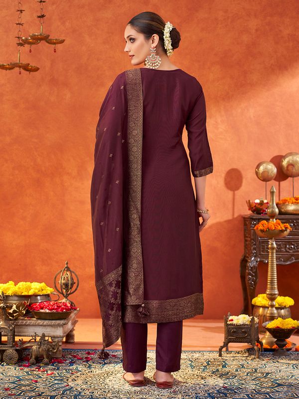 Wine Pure Muslin Kurtas