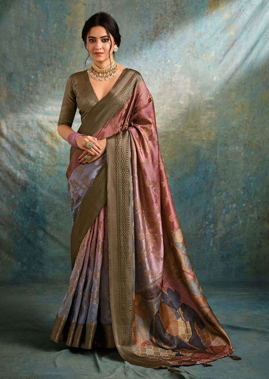 Multi Wevon Jacquard Designer Jacquard Silk Saree