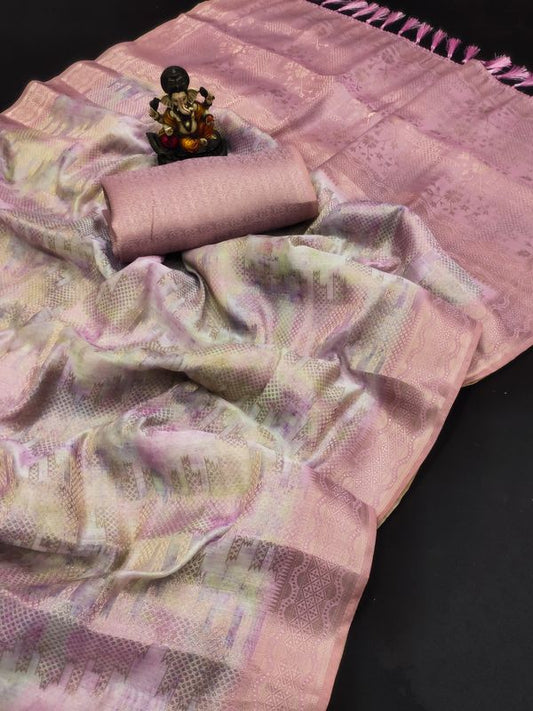 Pink Wevon Designer & Digital Printed Soft Silk Saree