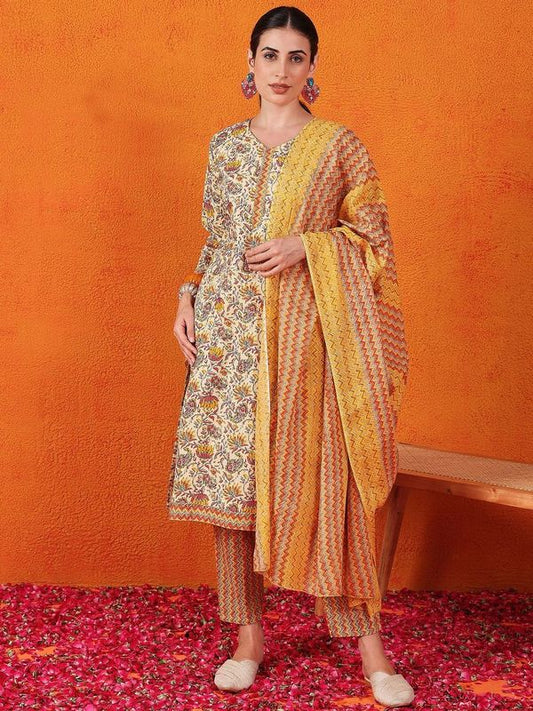 Yellow Color Beautiful Partywear Readymade Salwar Kameez