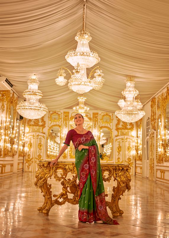 Green Weaving Designer Banarasi Silk Saree