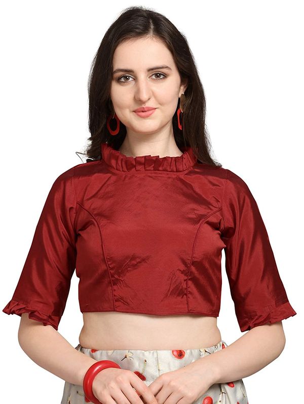 Bandhni Patola Type Digital Print Shiney Satin Croptop Lehenga Choli With Blouse For Women and Girls