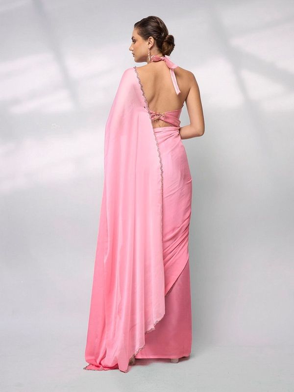 Glamorous Pink Color Rangoli Fabric Trendy Designer Bollywood Saree