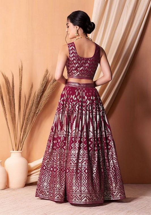 Pink Color Sequins Embroidered Bridesmaid Ceremonial Lehenga Choli