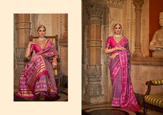 Purple Weaving Designer & Printed Silk Saree