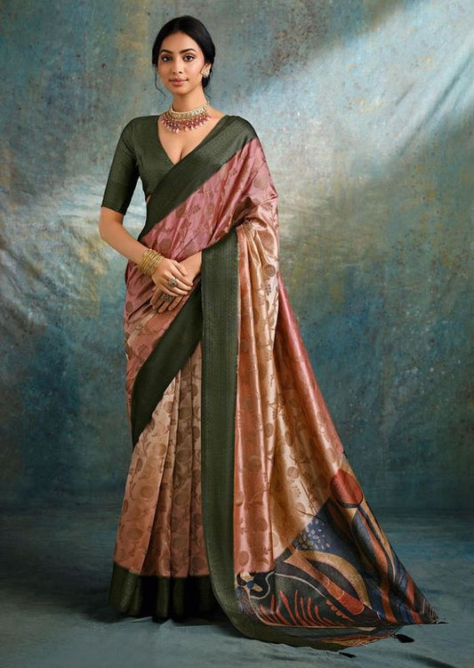 Multi Wevon Jacquard Designer Jacquard Silk Saree