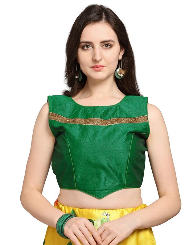 Bandhni Patola Type Digital Print Shiney Satin Croptop Lehenga Choli With Blouse For Women and Girls