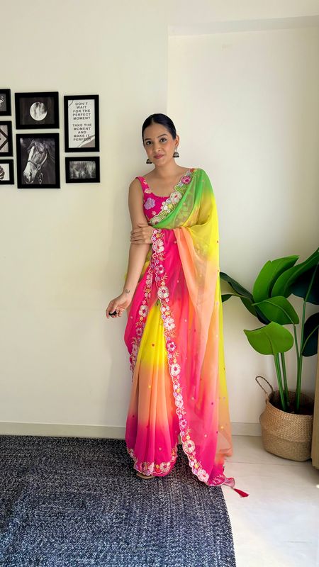 Multicolor Faux Georgette Bollywood Style I3