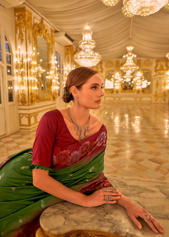 Green Weaving Designer Banarasi Silk Saree