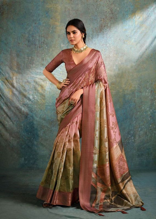 Multi Wevon Jacquard Designer Jacquard Silk Saree