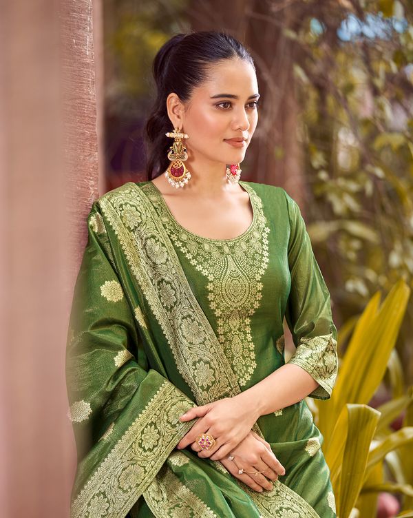 Green Silk Blend Kurtas