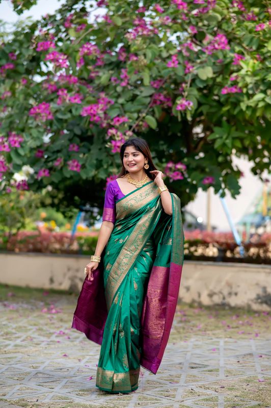 Rama Wevon Jari Designer Tussar Silk Saree