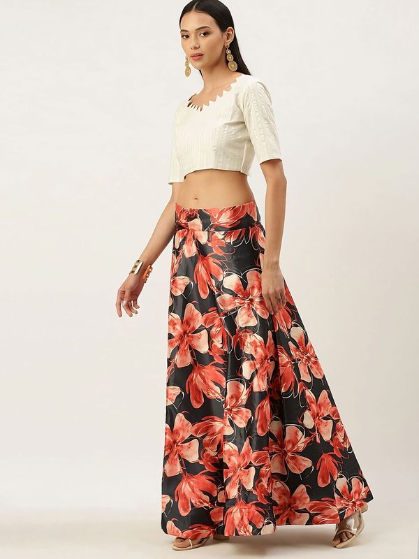 Digital Print Satin Silk Fabric Stitched Lehenga Choli With Jequared Blouse and Assami Silk Thread Work Dupatta For Women and Girls In Festive Party And Traditional Wear