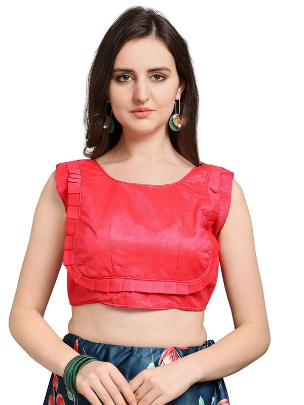 Bandhni Patola Type Digital Print Shiney Satin Croptop Lehenga Choli With Blouse For Women and Girls