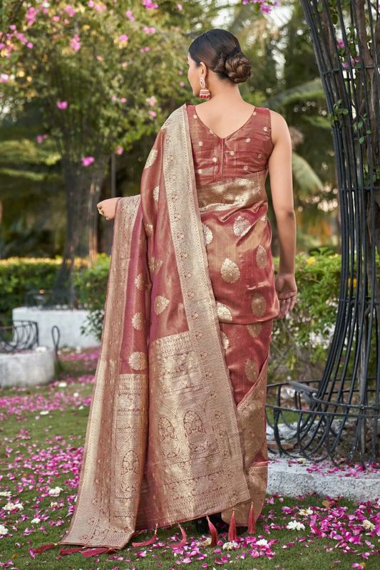 Pink Weaving Rich Pallu Jari Designer Simmer Silk Saree