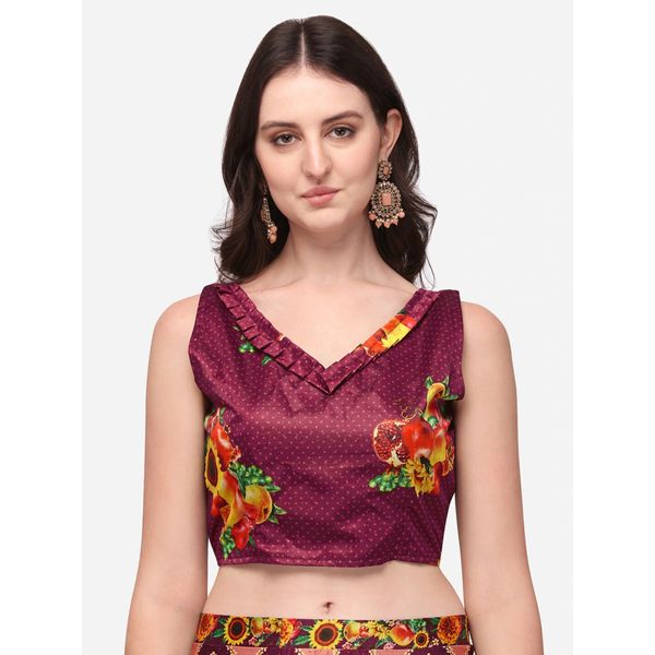 Digital Print Satin Silk Fabric Stitched Lehenga Choli With Jequared Blouse and Assami Silk Thread Work Dupatta For Women and Girls In Festive Party And Traditional Wear