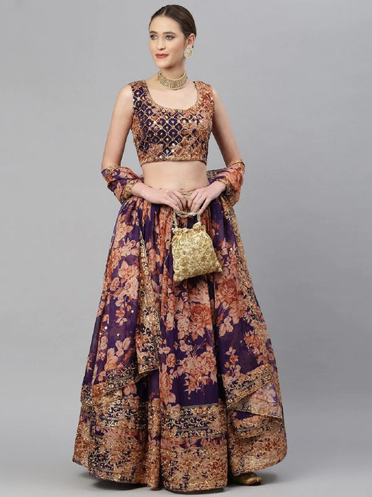 Floral Print With Sequince Embroidery Work