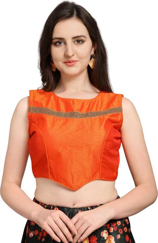 Bandhni Patola Type Digital Print Shiney Satin Croptop Lehenga Choli With Blouse For Women and Girls