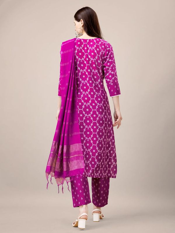 Pink Color Rayon Fabric Designer Printed Readymade Suits With Smart Embroidery Work