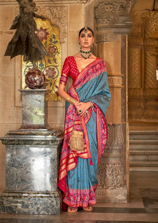 Sky Blue Weaving Soft s.v.p Silk With Banarasi Weaving Saree