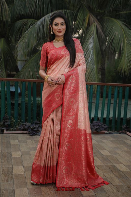 Pink Weaving Kanjivaram Designer Kanjivaram Silk Saree