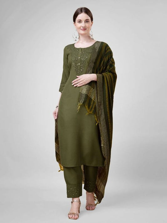 Mahendi Cotton Blend Ethnc Formal Looks Stitched Salwar Kameez