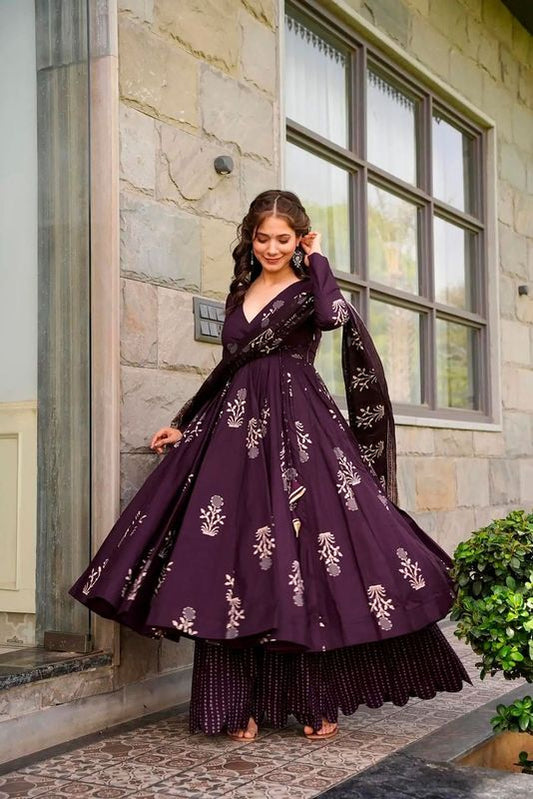 Dark  purple Pure MuslinKurtas