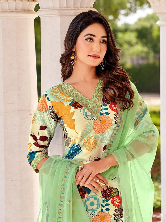 Multicolour Embroidered Kurta Sets