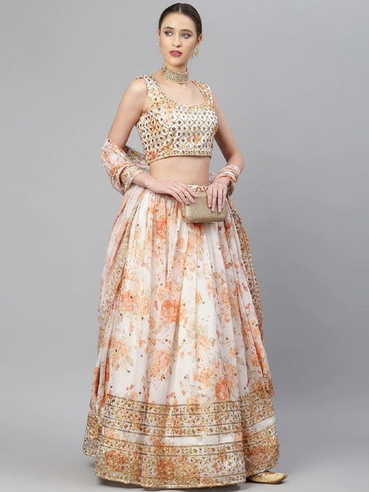 Floral Print With Sequince Embroidery Work