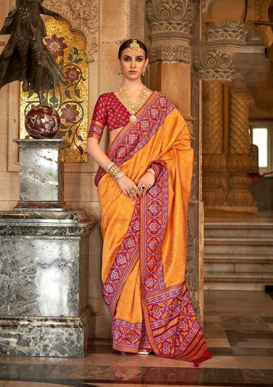 Orange Weaving Soft s.v.p Silk With Banarasi Weaving Saree