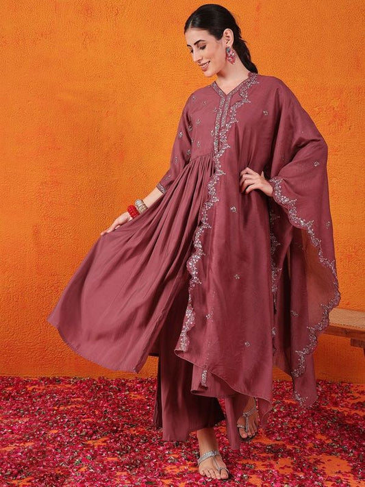 Maroon Color Beautiful Partywear Readymade Salwar Kameez