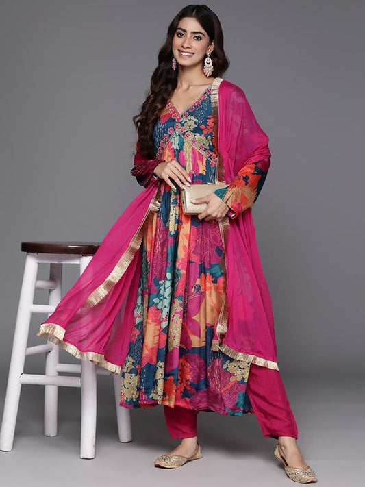 Multicolour Embroidered Kurta Sets