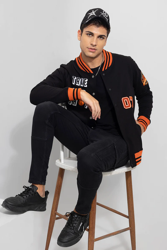 TAKE THE SHOT BLACK VARSITY JACKET