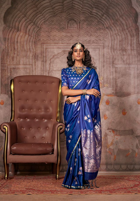 Bluezari Woven Ethnic Sarees